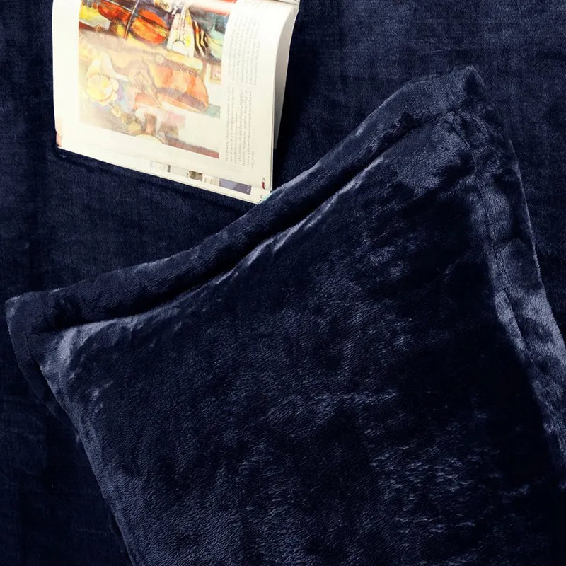 Casselle  Velvet Bedsheet (Navy Blue) - 300 GSM media 8