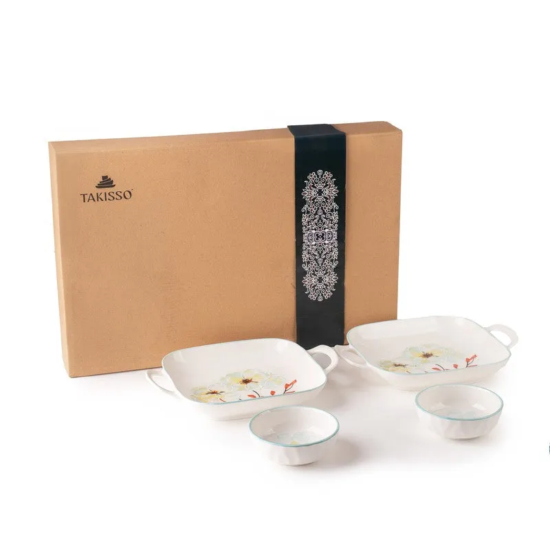 Saffron I Porcelain Platter with Dip Bowl - Four Piece Set media 7