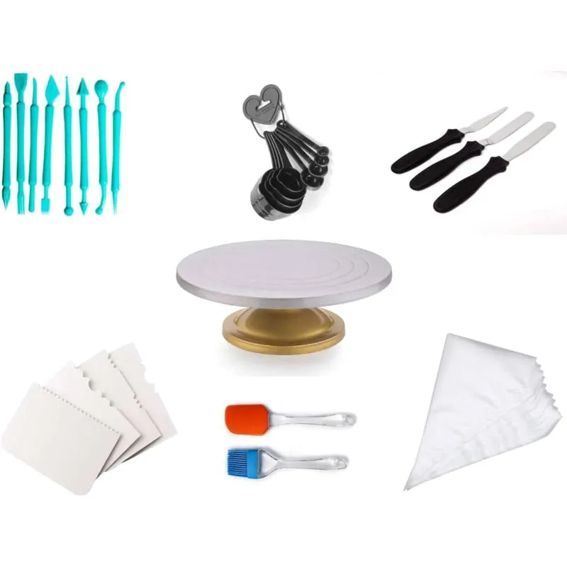 Milono Cake Stand With Baking Tools - Seven Piece Set media 1
