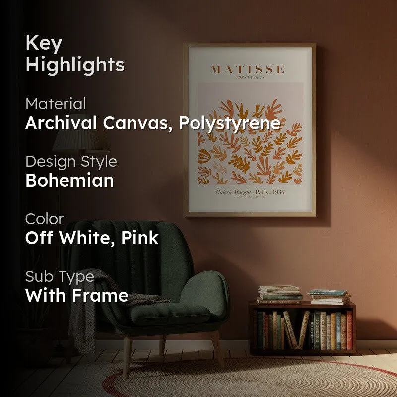 Botanical Rhythm Canvas Wall Painting With Brown Frame media 2