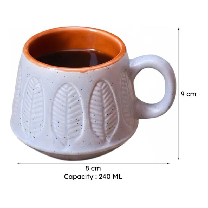 Adriano Ceramic Tea Cup (240 mL/Grey) media 6