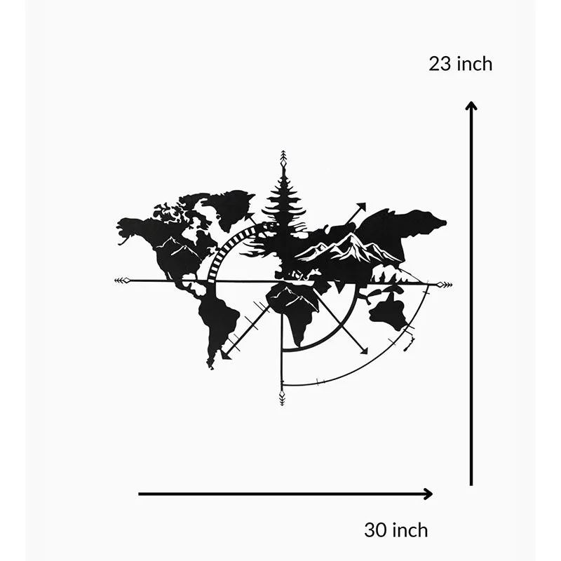 World Map Wander Black Iron Wall Accent media 5
