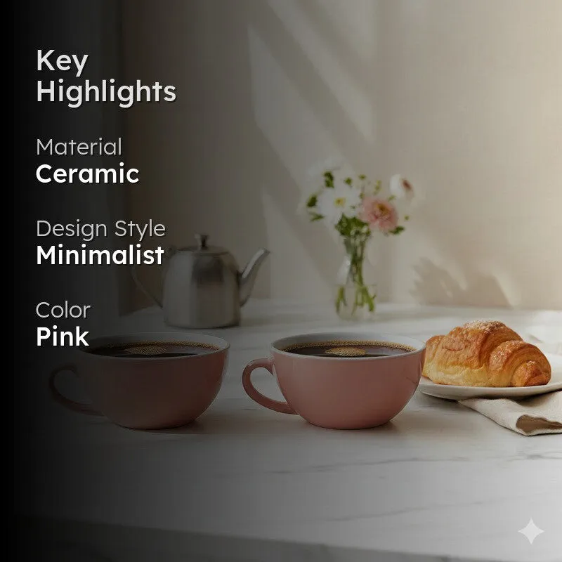 Latte Ceramic Tea Cup (240 mL Each) - Set Of Two media 2