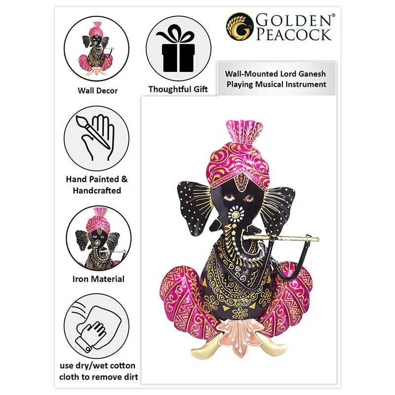 Ganesh Handcrafted Iron Wall Accent - Pink media 3