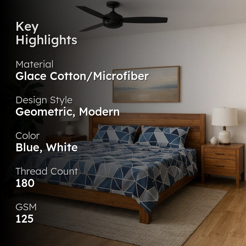 Cool Blues Microfiber Bedsheet - 125 GSM media 2