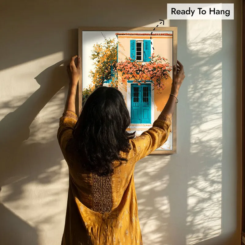 Floral Cascade Canvas Wall Painting - Brown Frame media 8