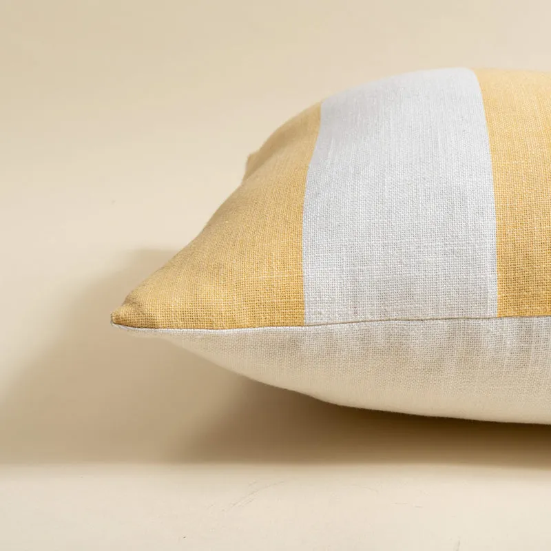 Belen Hand Printed Square Cushion Cover - Yellow media 5