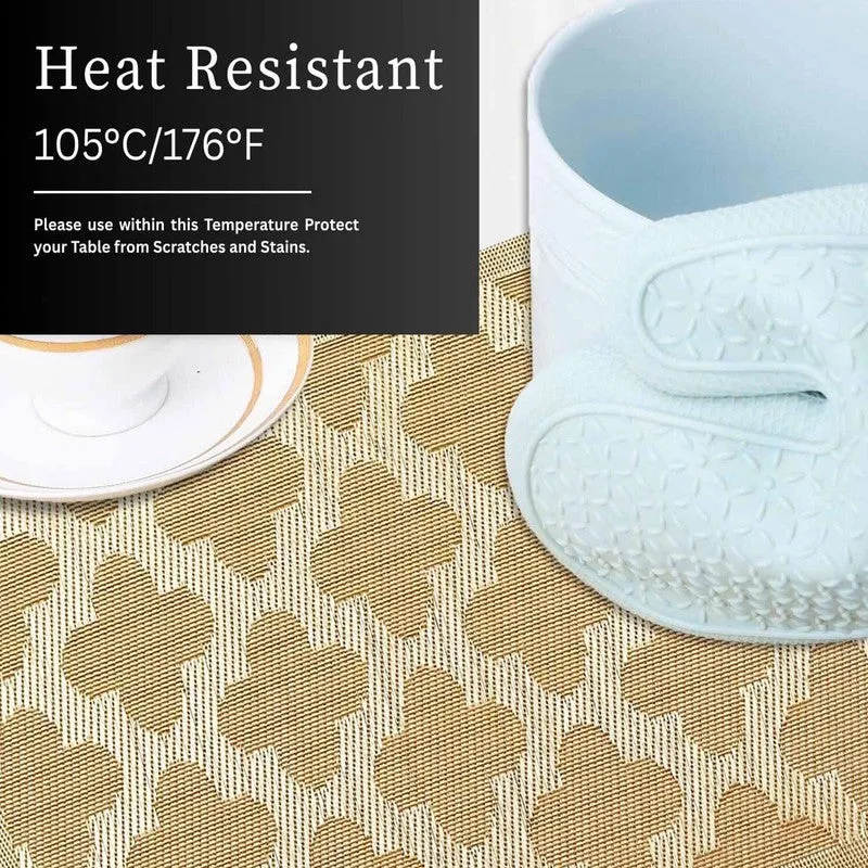 Lyora Golden Rectangle PVC Table Mats - Set Of Four media 4