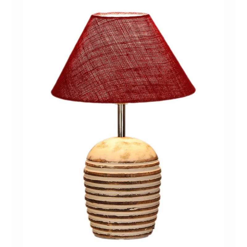 Lumexa Cotton Table Lamp With Wooden Base - Red media 7