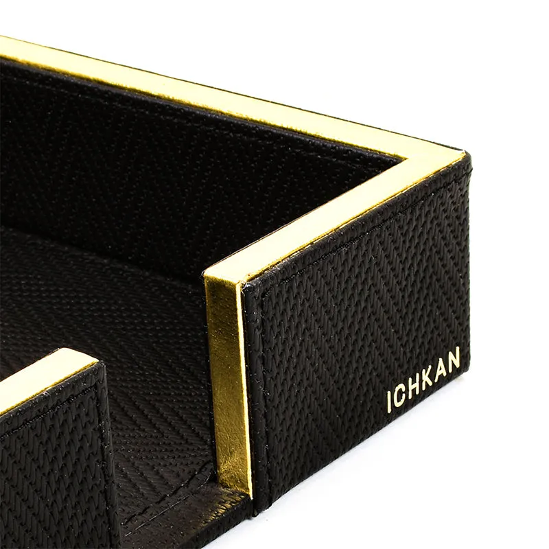 Vautch Faux Leather Tissue Holder - Black media 4