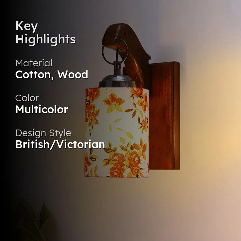 Estrella Printed Wooden Wall Lamp - Orange media 2