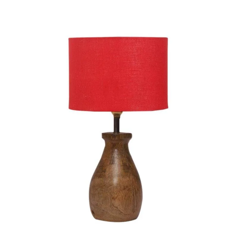Sheldo Fabric Table Lamp - Red,Brown media 4