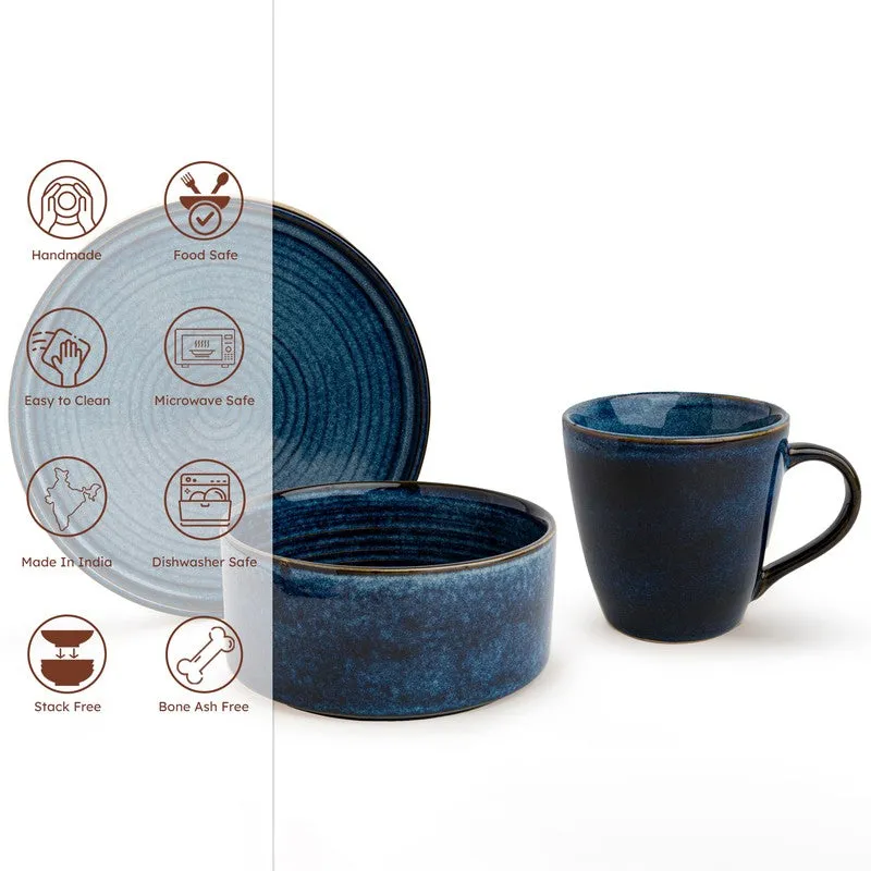Whimsi Ceramic Breakfast Set (Dark Blue) - Three Piece Set media 5