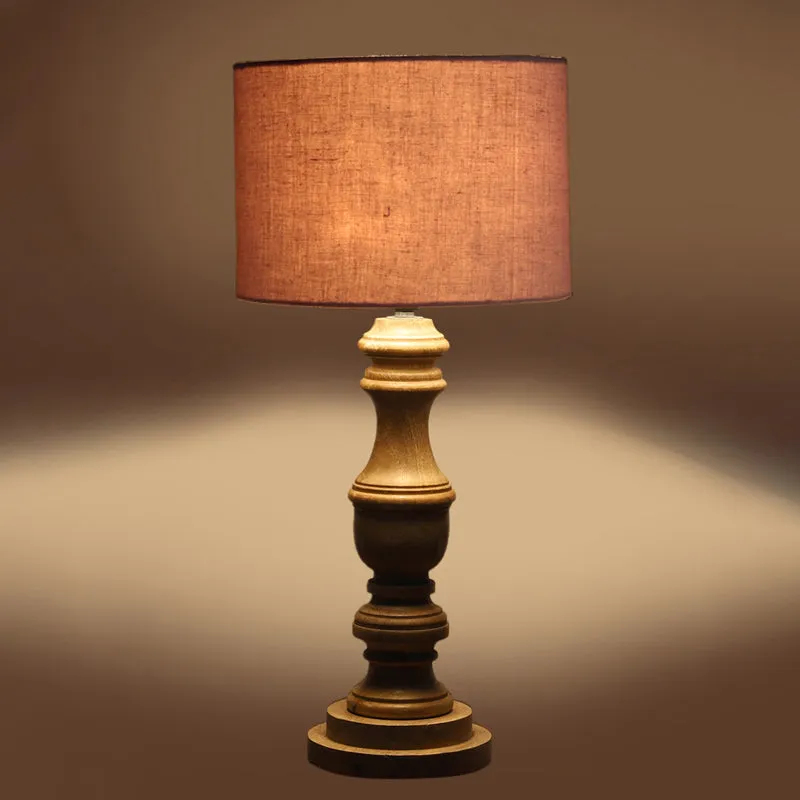 Cotin I Carve Wooden Table Lamp - Grey,Brown media 5