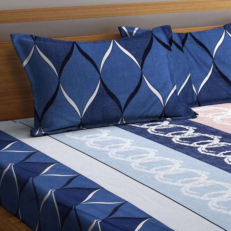 Braun Geometric Bedsheet - 150 GSM media 4
