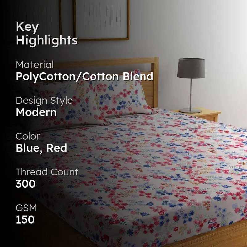 Miniature Florals Printed Bedsheet - 150 GSM media 2