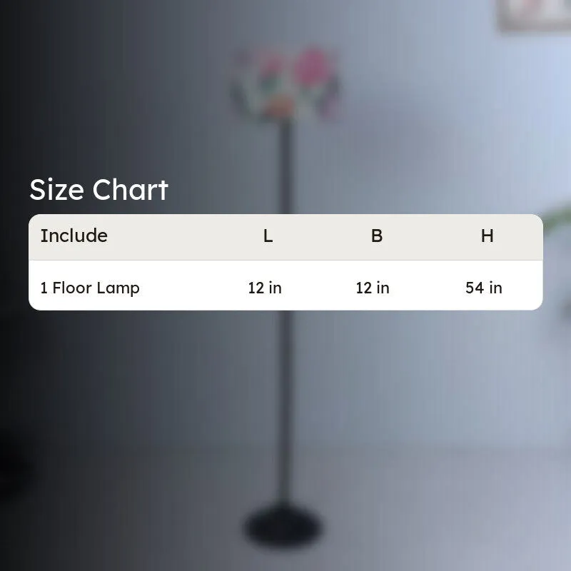 Miyabi Printed Metal Floor Lamp - Black media 5