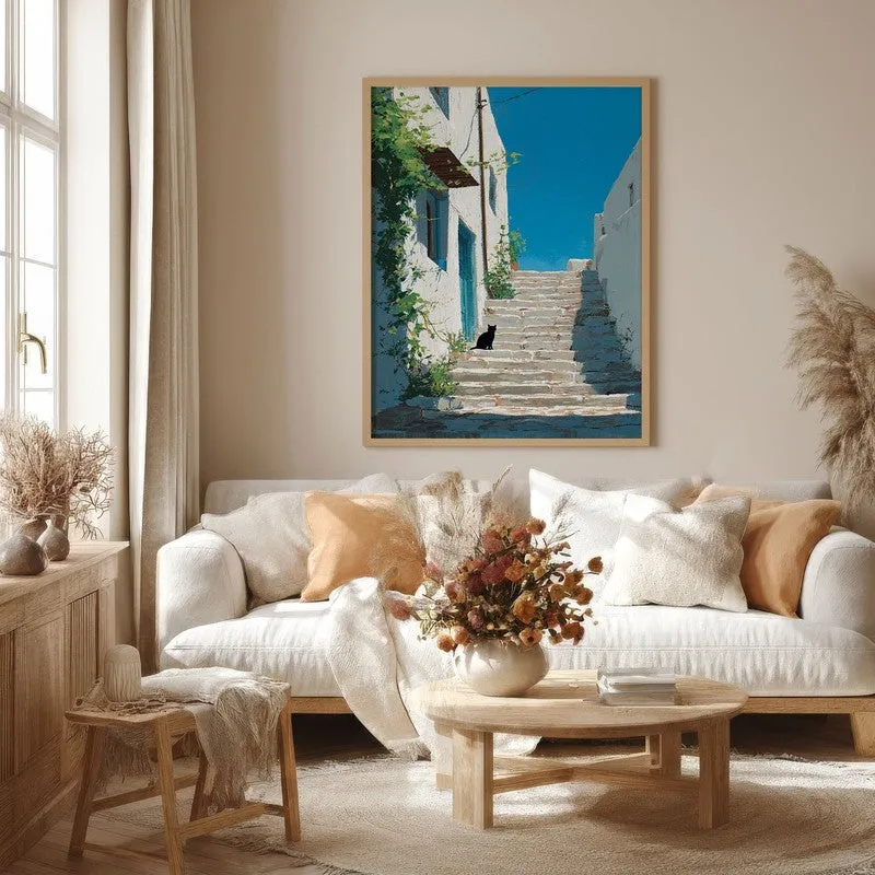 Scenic Walk Canvas Wall Painting - Brown Frame media 4