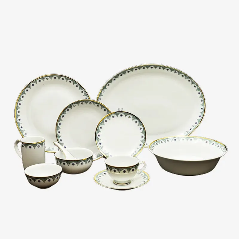 Isebella 24k Gold Brushed Porcelain Dinner Set - 33 Piece Set media 11
