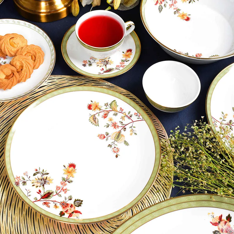 Painted Blooms 24k Gold Brushed Porcelain Dinner Set - 21 Piece Set media 6