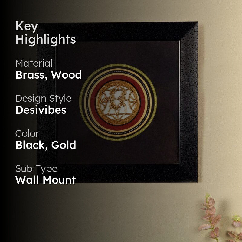 Ethnic Dhokra Wooden & Brass Wall Accent media 2