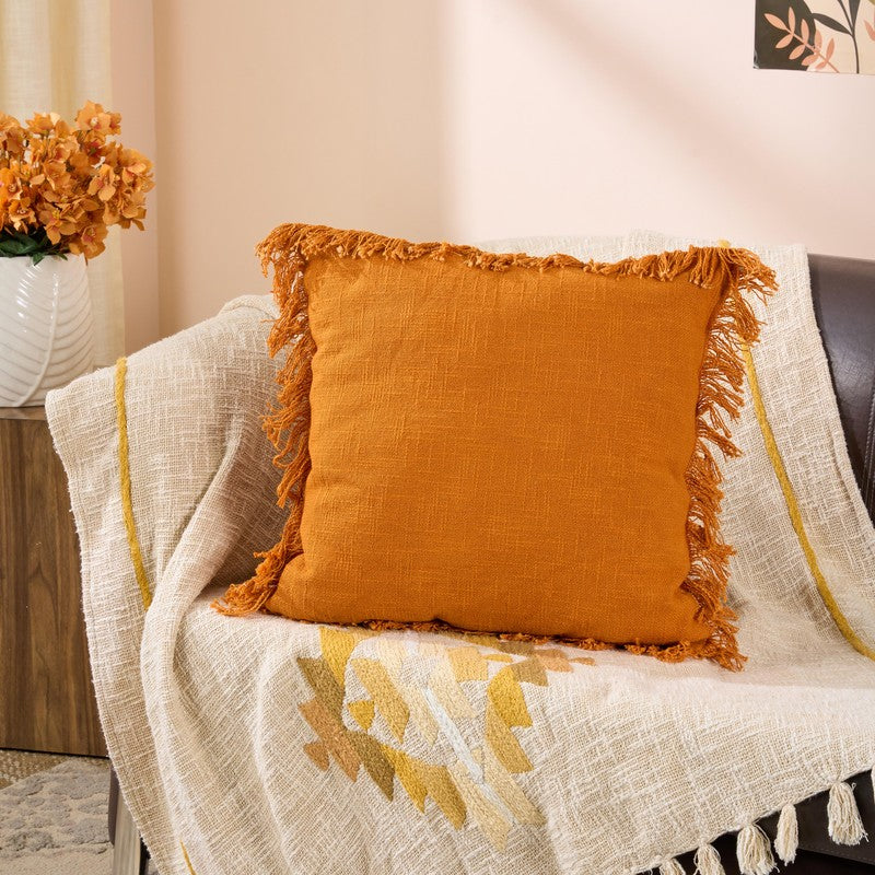 Fringes Elegance Cotton Cushion