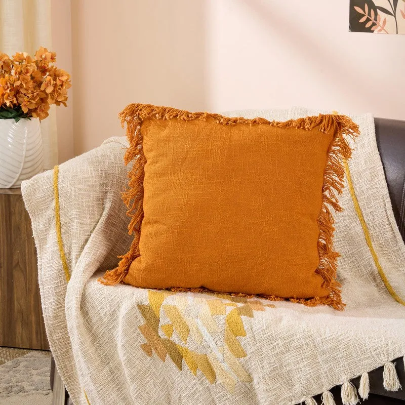 Fringes Elegance Cotton Cushion media 1