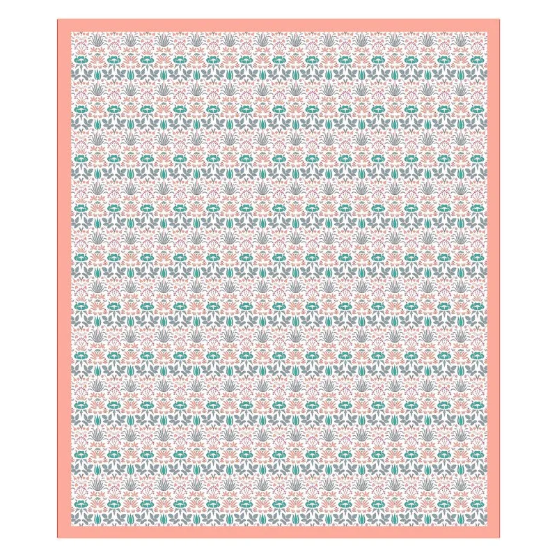 Rang Harmony Cotton Bedsheet (Blue,Peach) - 120 TC media 5