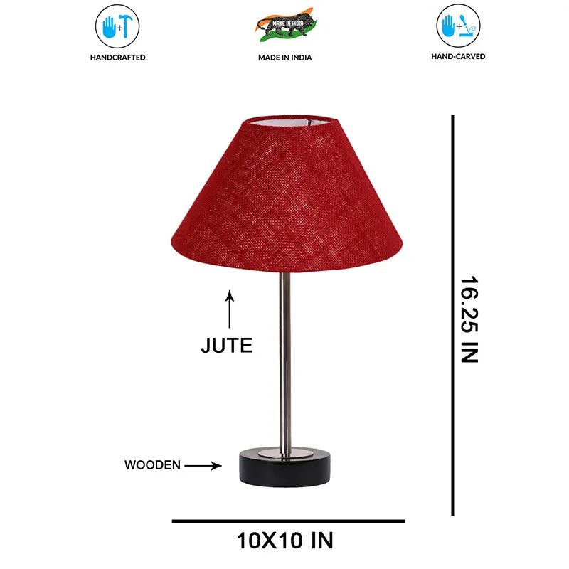 Sienna II Rodin Wooden Table Lamp - Maroon,Silver,Black media 7