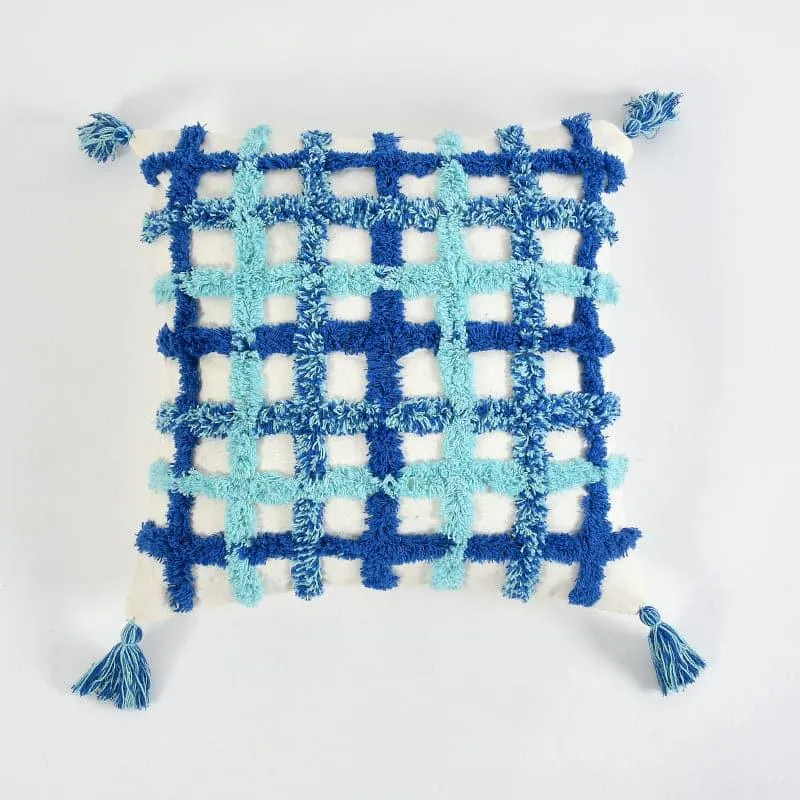 Grid Sea Tufted Cushion Cover - Set Of Two media 4