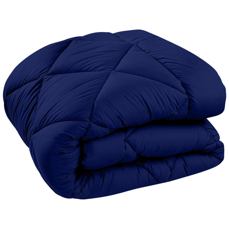 Wide Checkered Dual Color Cotton Comforter (Blue, Pink)  - 400 GSM media 5