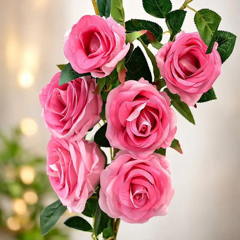 Roselle Charm Plastic Artificial Flower - Set Of Two media 5