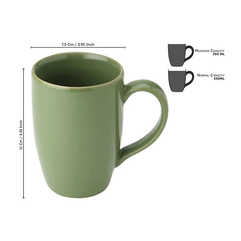 Kopi Ceramic Coffee Mug (Green/350 mL Each) - Set Of Four media 8