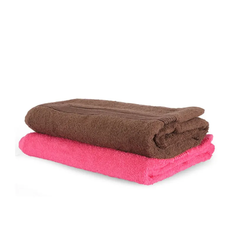 Reffy Bath Towel (Pink & Brown) - Set Of Two media 4