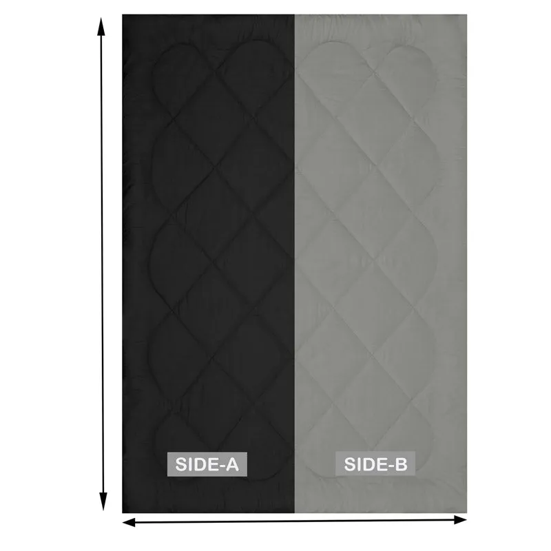 Nihara Reversible Dual Color Glace Cotton Comforter (Black & Grey)  - 200 GSM media 6