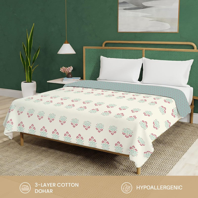 Urban Space Bloomscape Reversible Blanket - Blue & White media 8