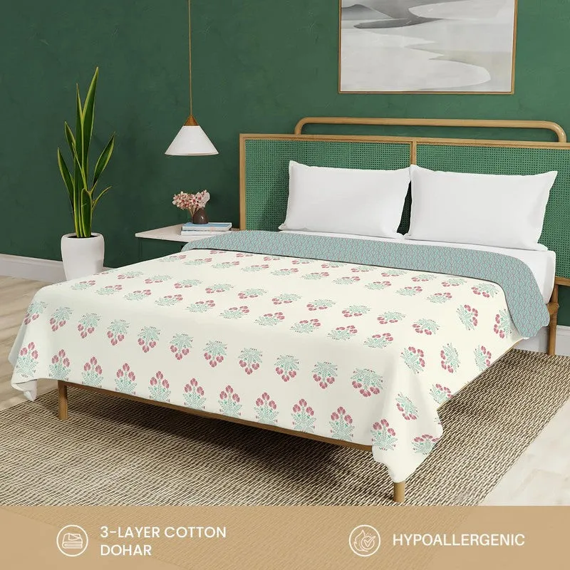 Urban Space Bloomscape Reversible Blanket - Blue & White media 8