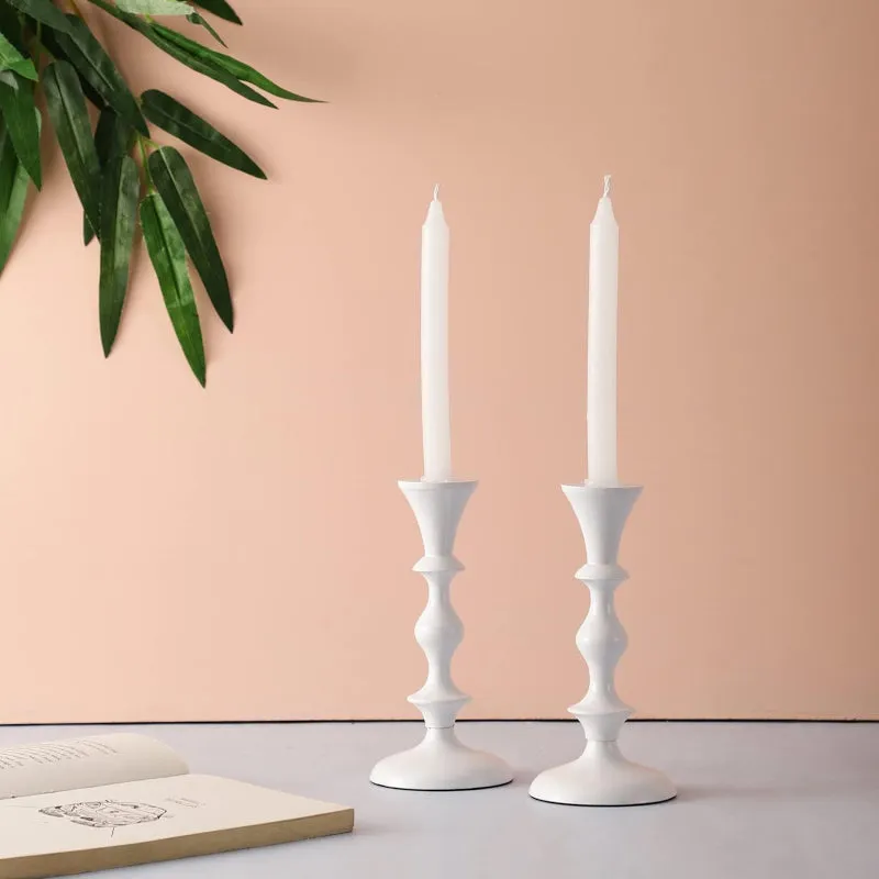 Morgera Candle Holder (White) - Set Of Two media 1