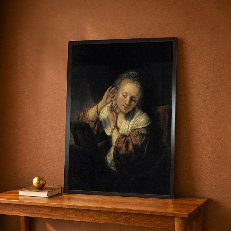 Young Woman With Earrings 1657 Canvas Wall Painting - 9 x 12 inches
