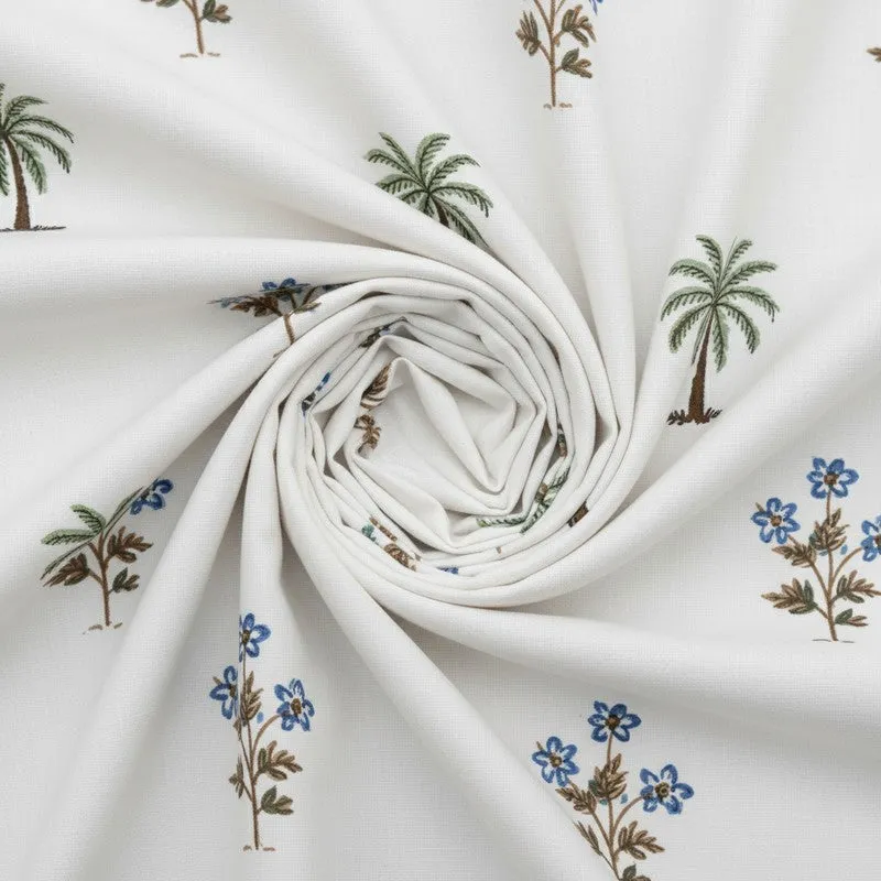Haveli Cotton Bedsheet (White, Blue) - 180 TC media 5