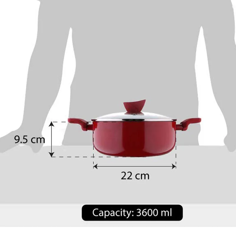 Bergner Bellini Plus Non Stick Casserole With Lid - 3500 ML media 7