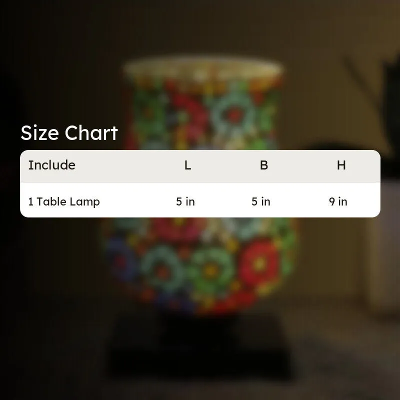 Ilumo Mosaic Glass Table Lamp With Wooden Base - Multicolor media 10