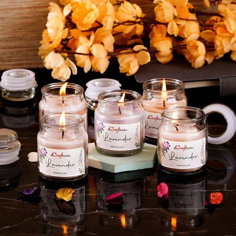 Nithya Lavender Scented Jar Candle - Set Of Five media 3