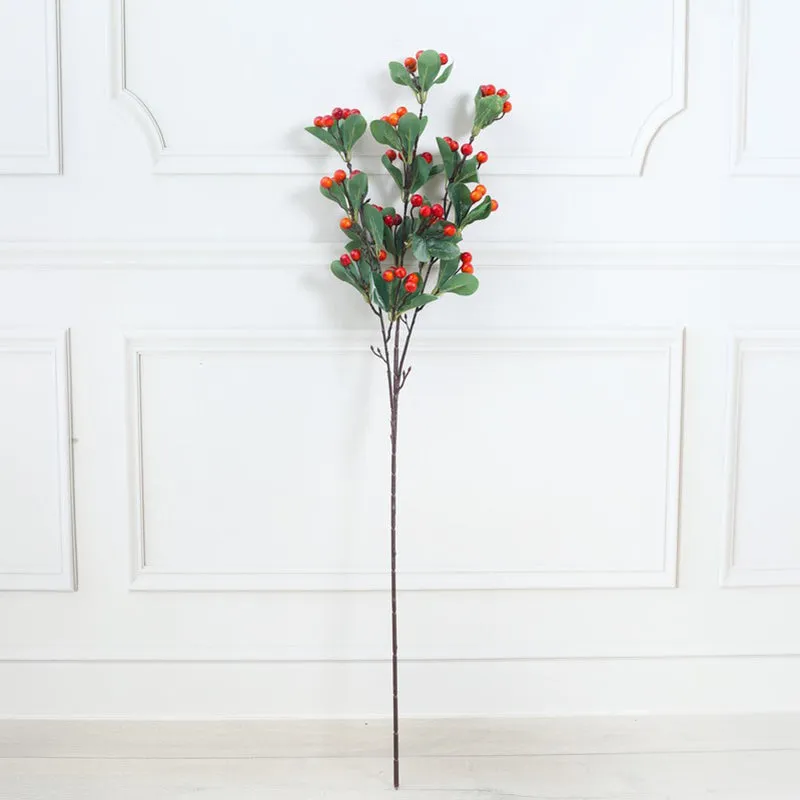Berry Cherry Artificial Decorative Stem - Red media 3