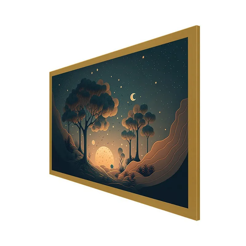 Midnight Moonrise Canvas Wall Painting media 7