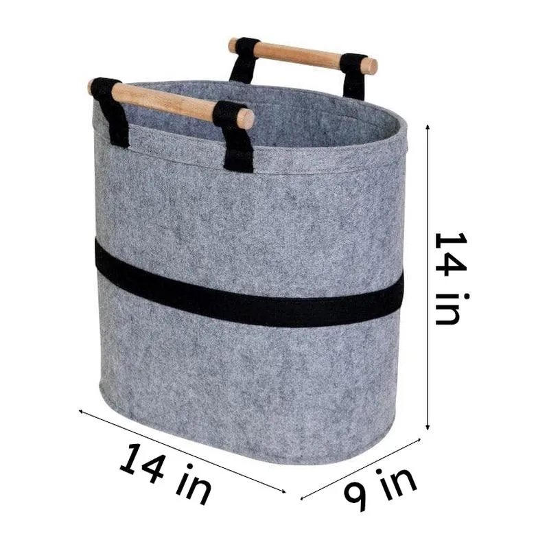 Rayah Felt Laundry Basket media 6