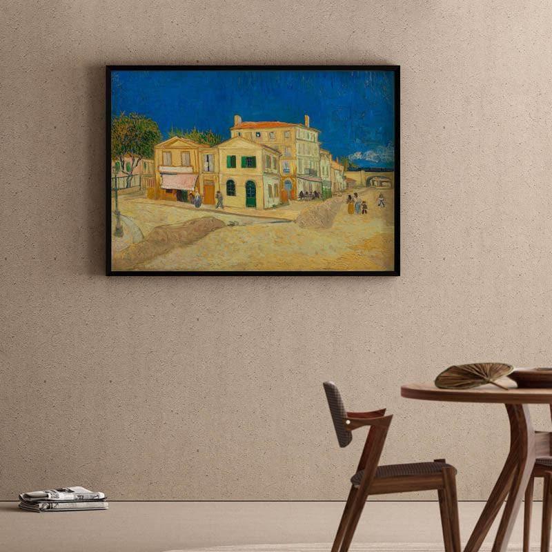 The Yellow House 1888 By Vincent Van Gogh - Black Frame