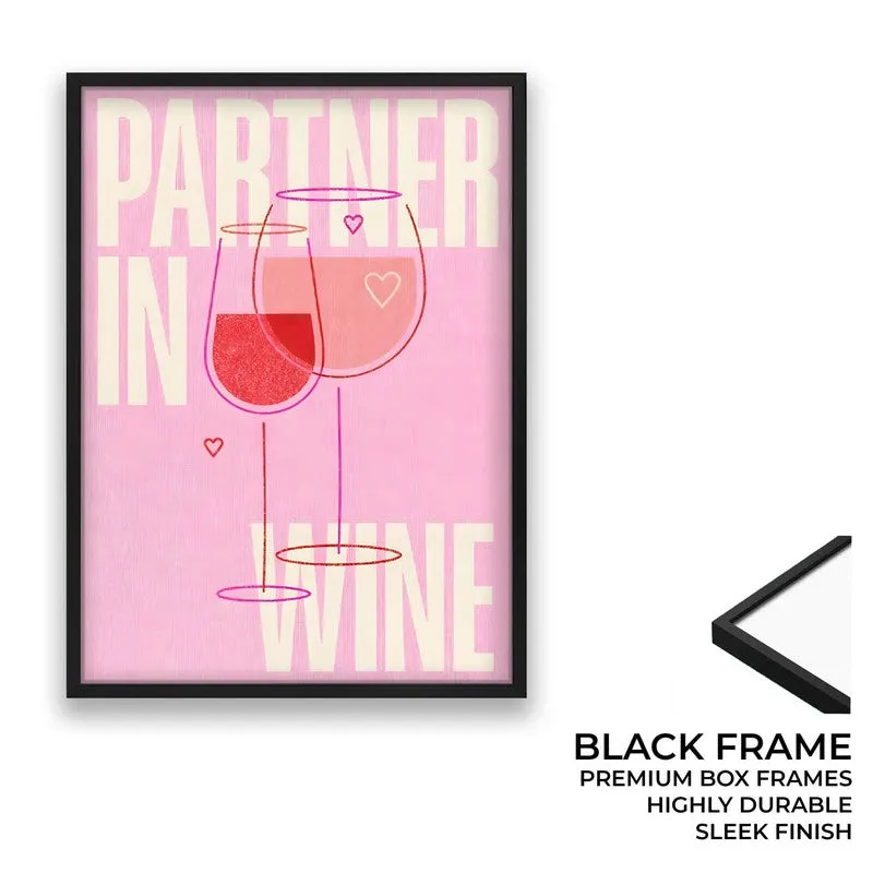 Partner In Wine Archival Canvas Wall Art - Black media 8