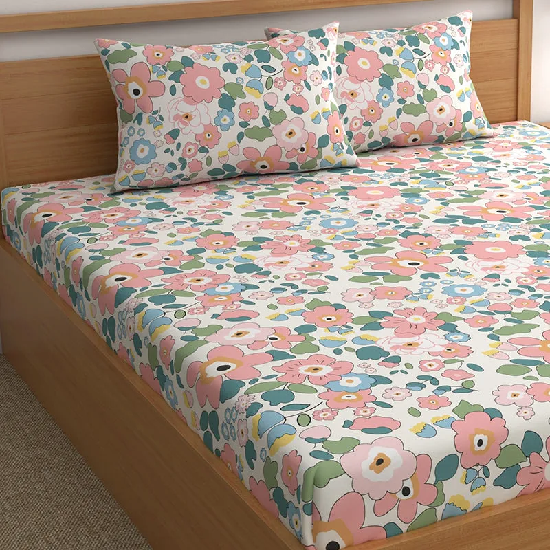 Flower Child Floral Microfiber Microfiber Bedsheet - 150 GSM media 4