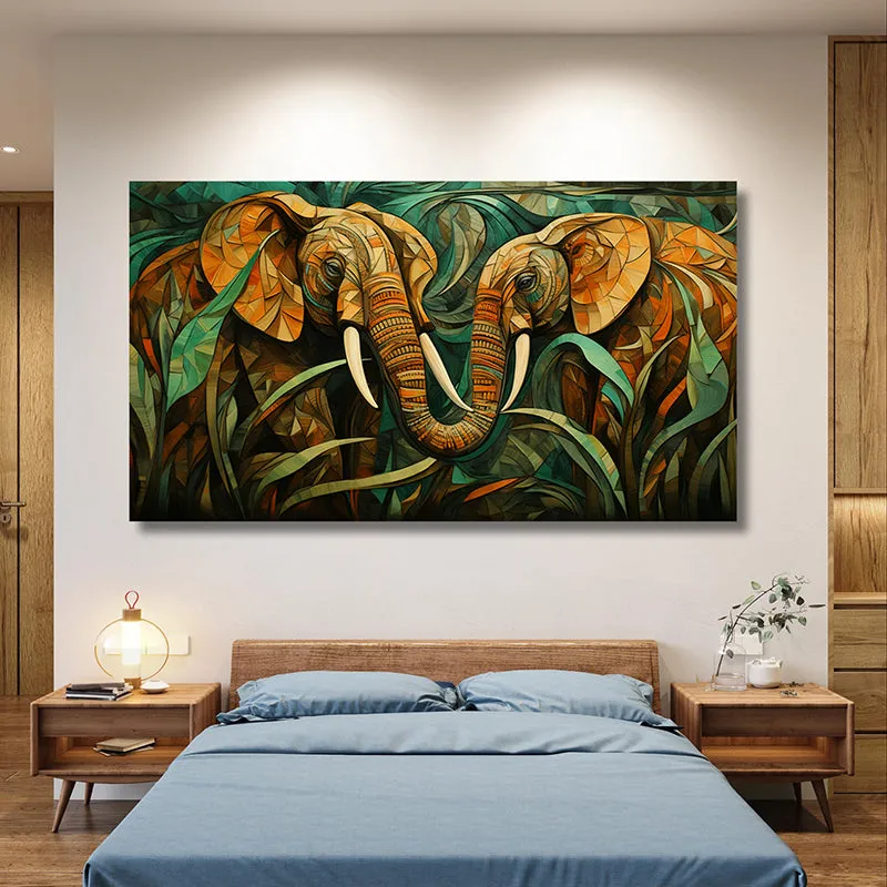 Elephant Pair Wall Art media 1